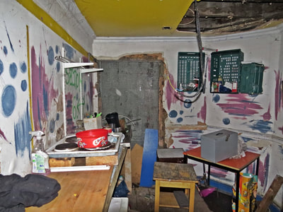 Inside of derelict shops in Limehouse, East London